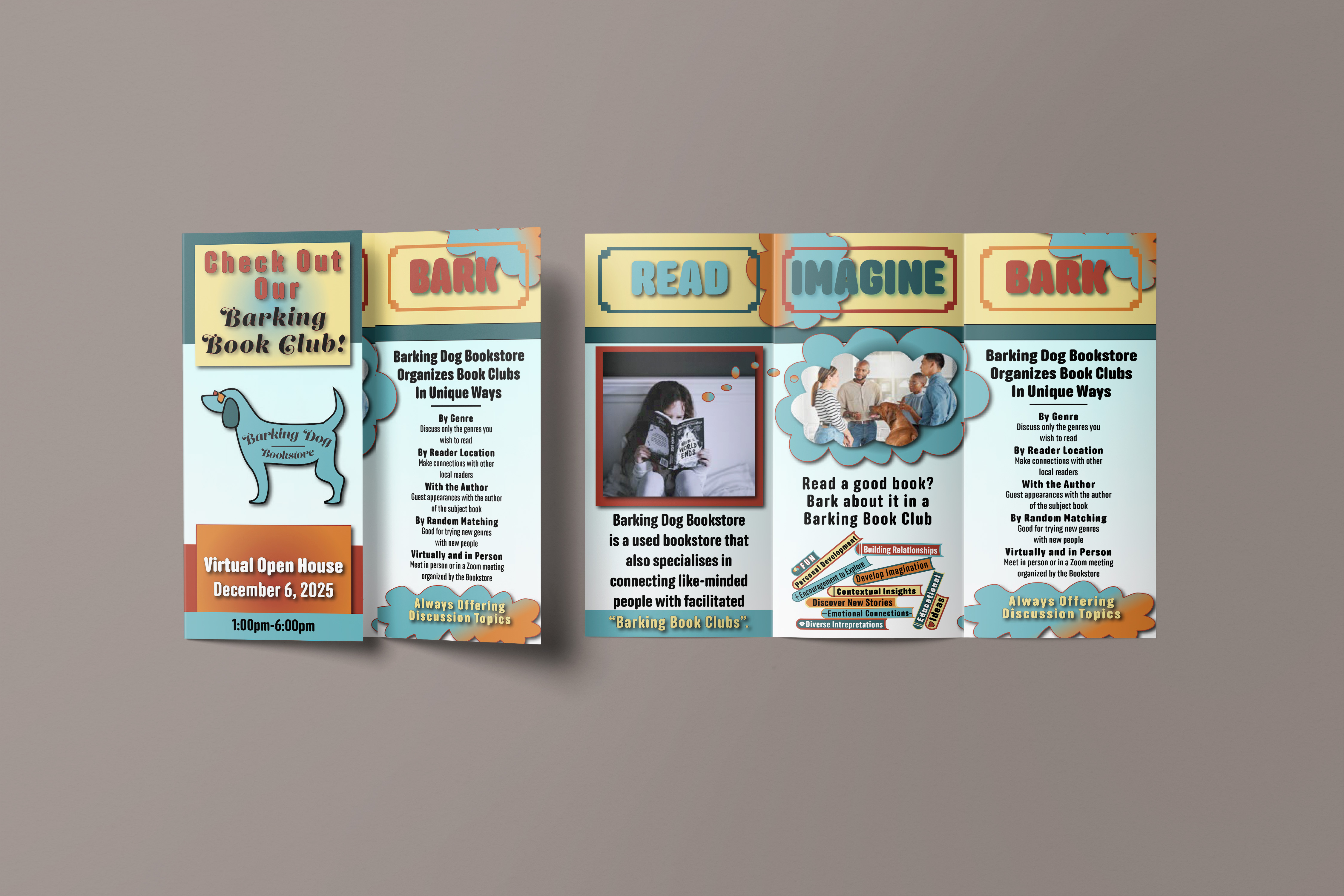Barking Dog Bookstore - Barking Dog Bookclub Brochure (front)