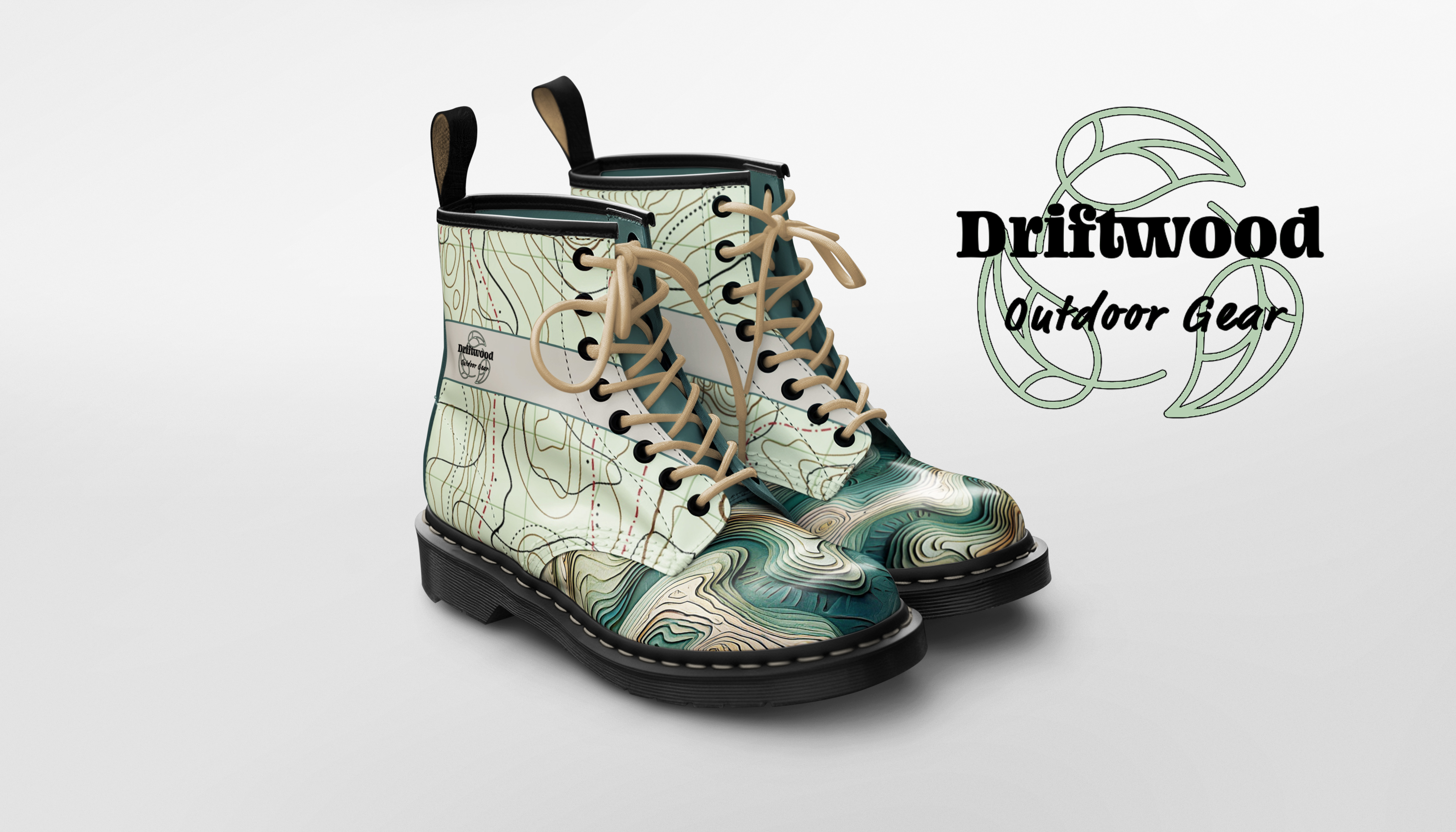 Driftwood Outdoor Gear - Hiking Boots Mockup