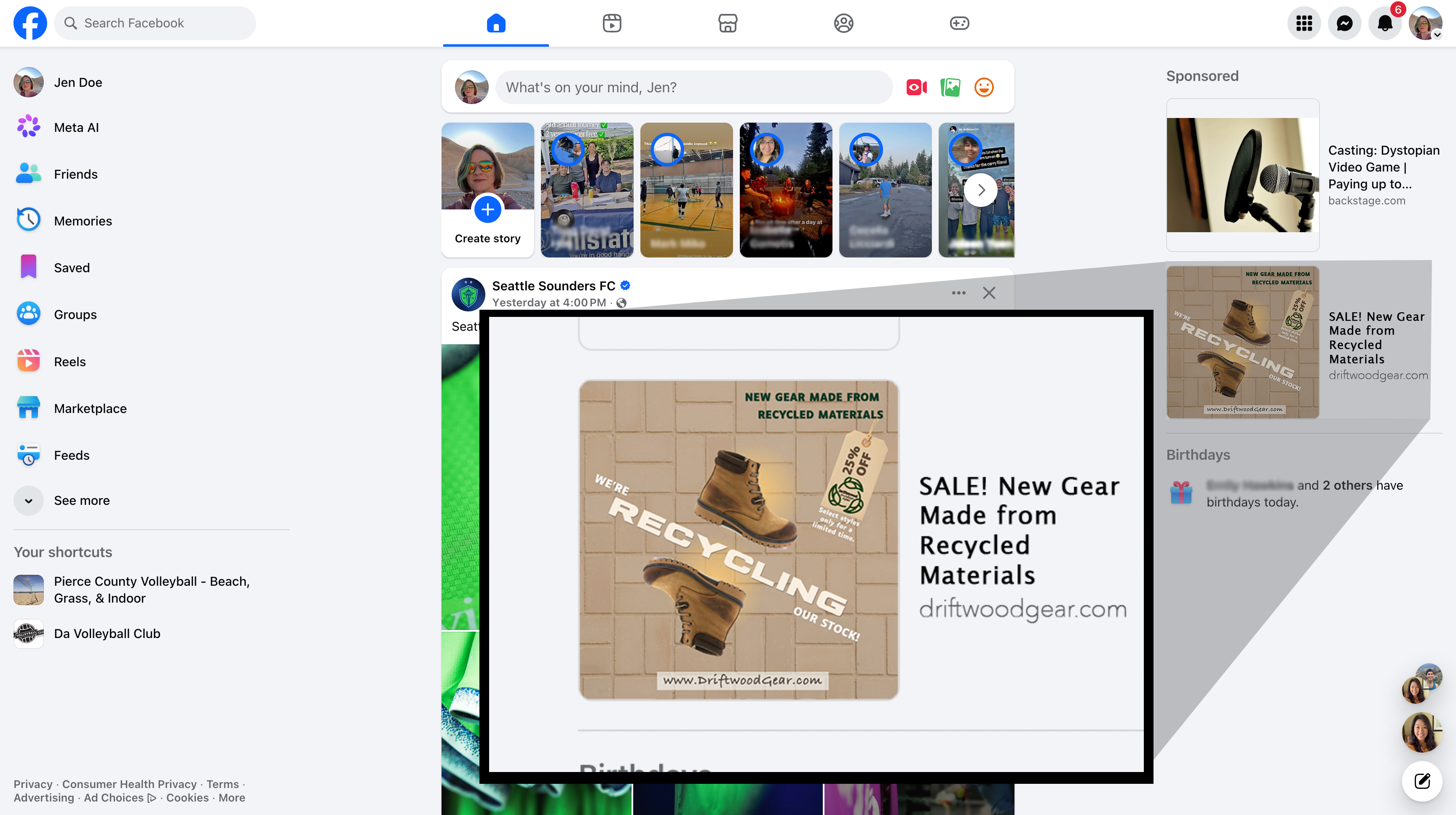 Driftwood Outdoor Gear - Facebook Advertisement