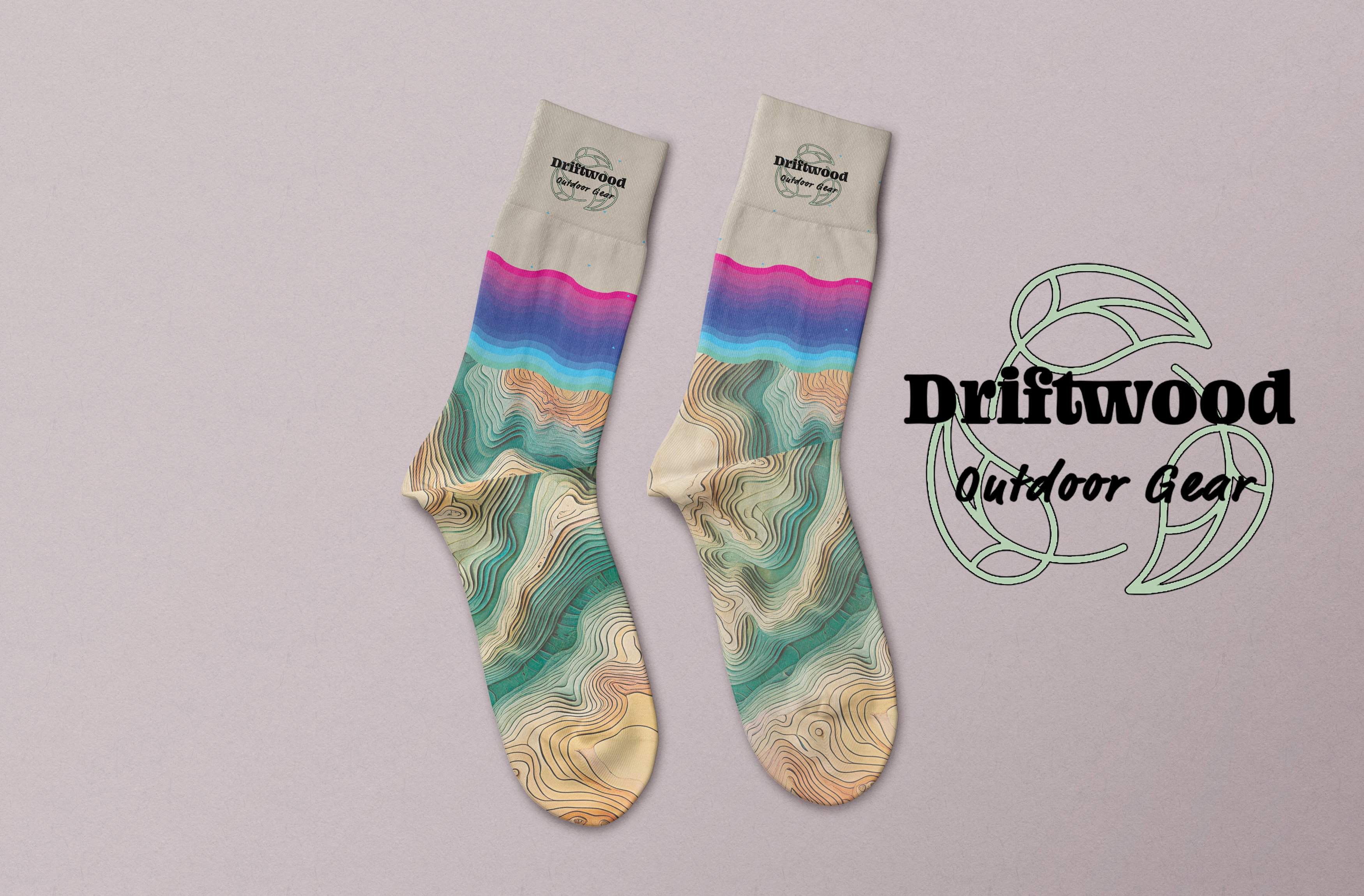 Driftwood Outdoor Gear - Socks Mockup
