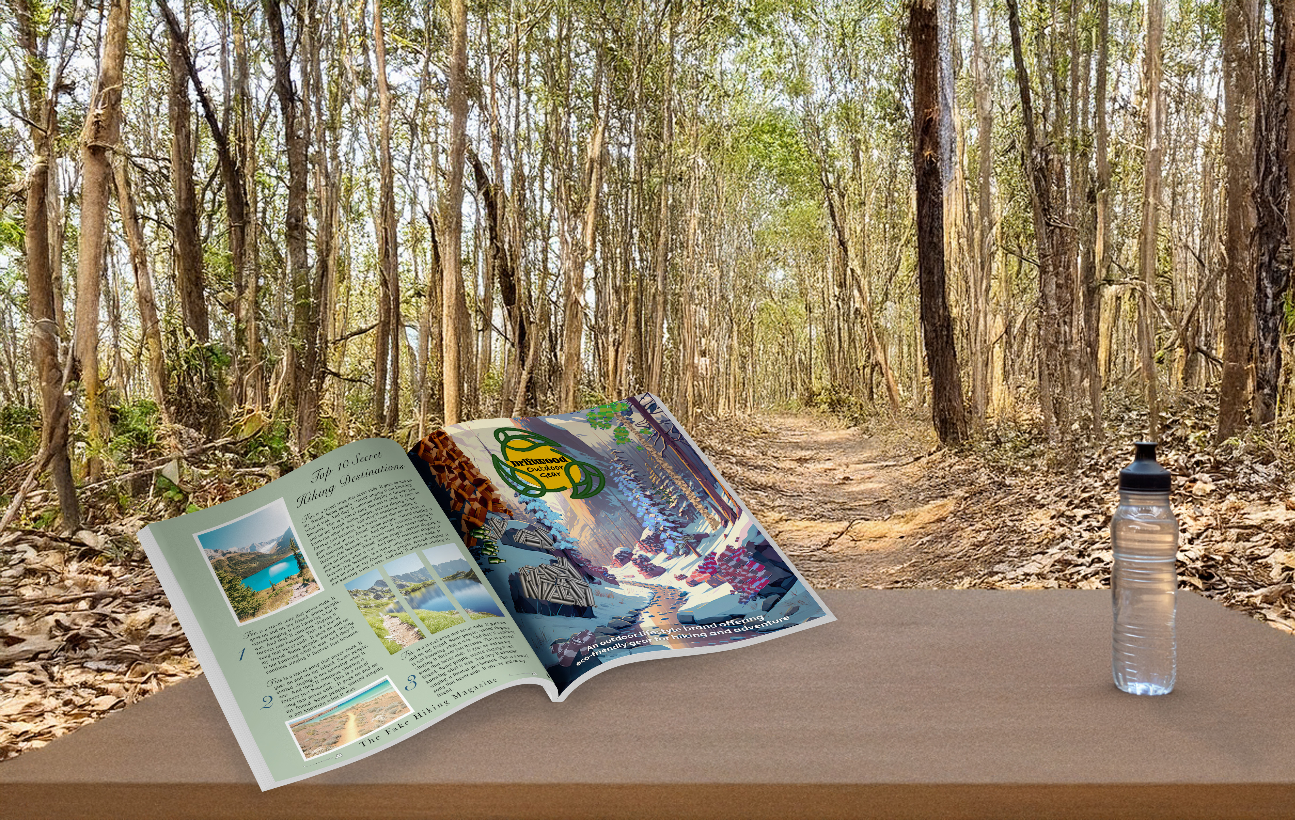 Driftwood Outdoor Gear - Magazine Advertisement Mockup