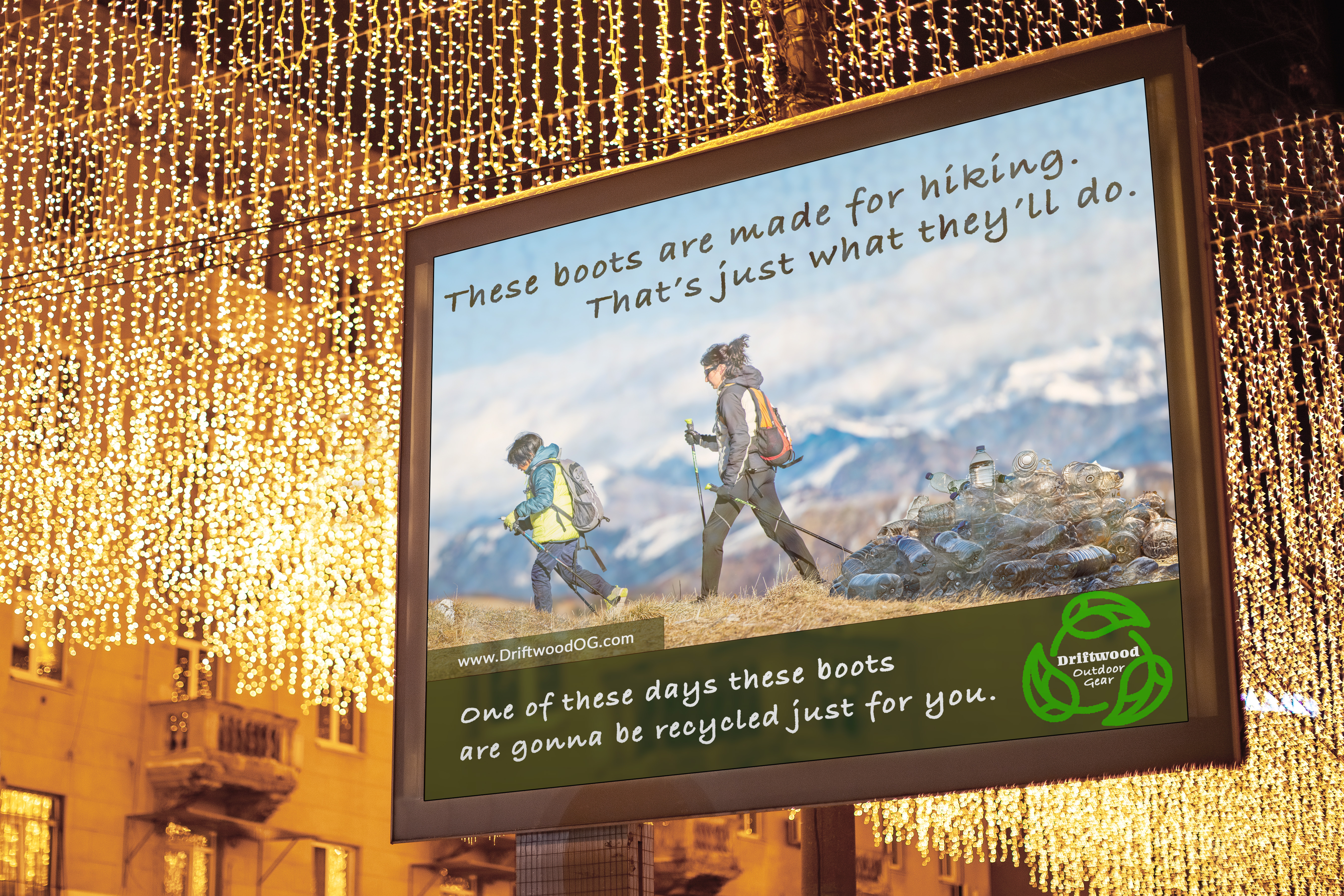 Driftwood Outdoor Gear - Recycled Hiking Boots Mockup