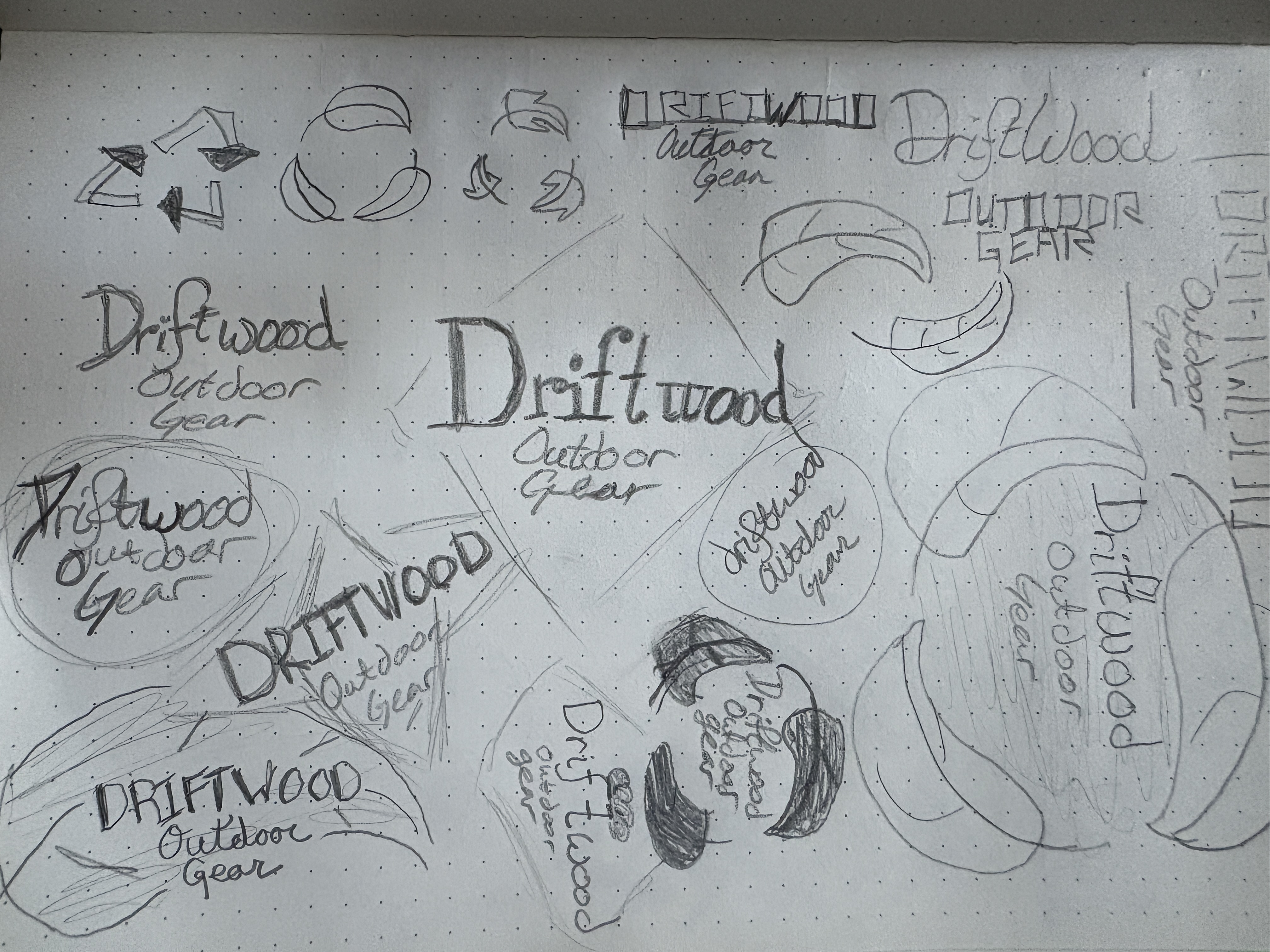 Driftwood Outdoor Gear - Logo Sketches