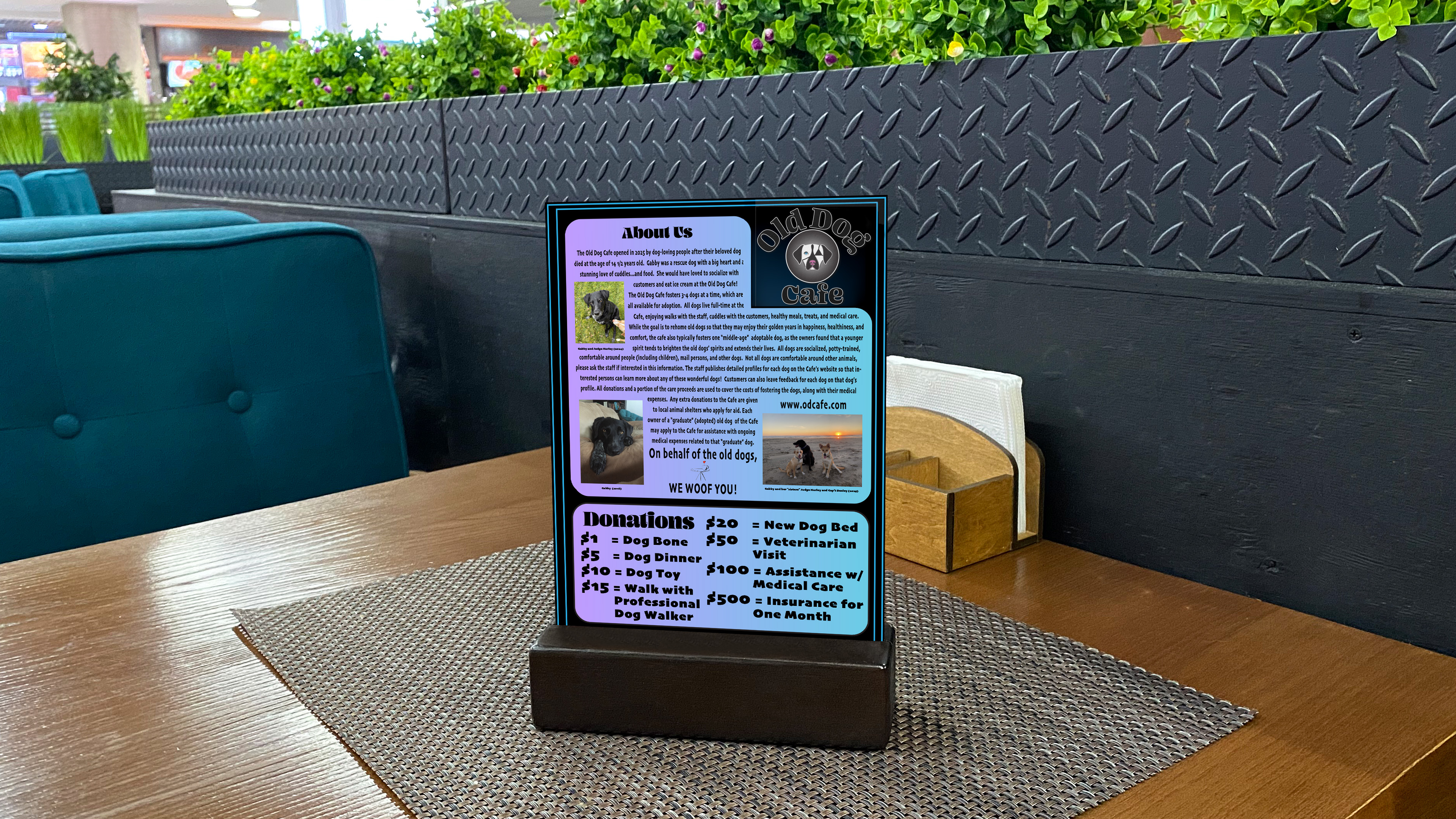 Old Dog Cafe - Tabletop Advertisement