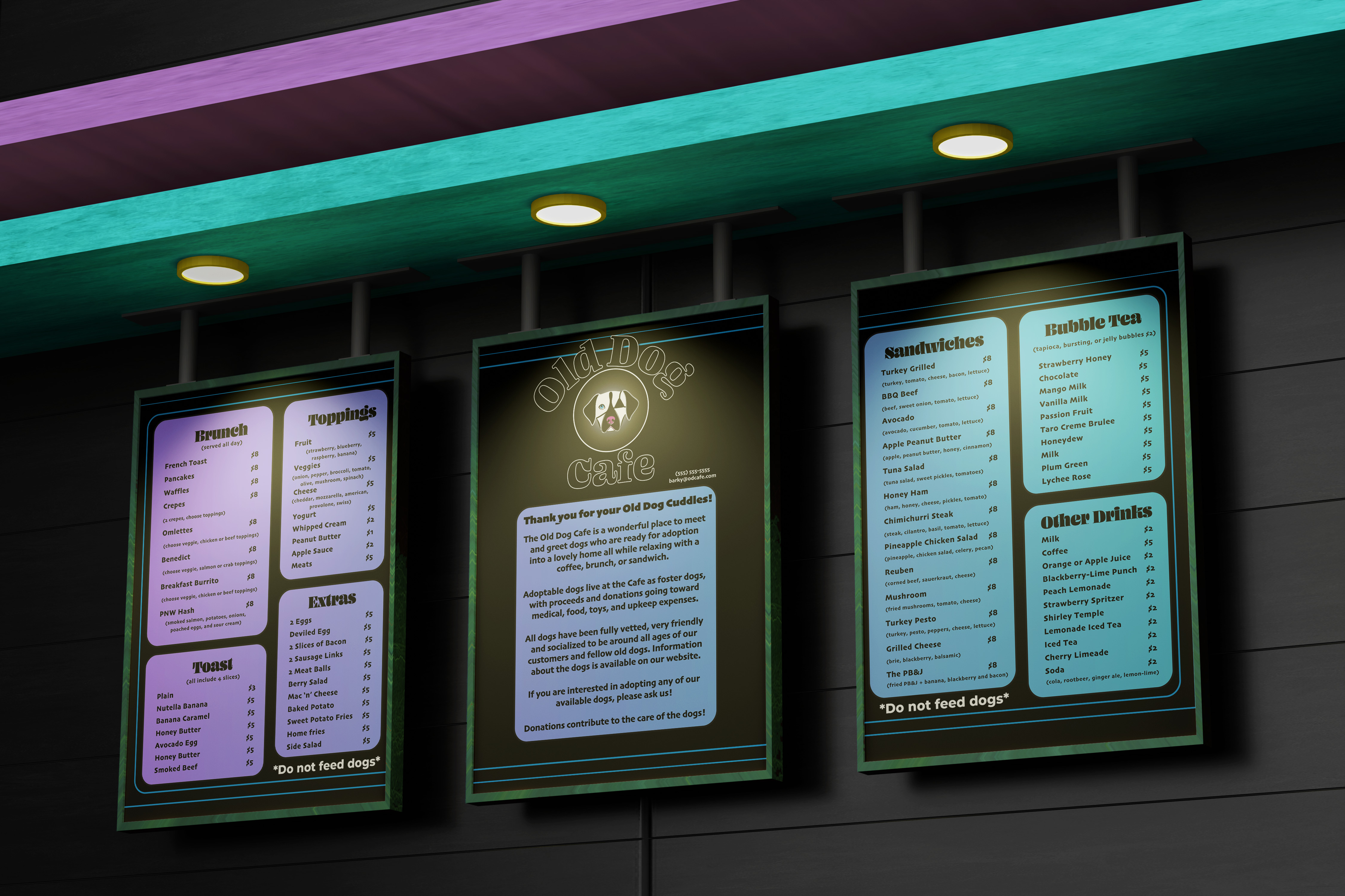 Old Dog Menu - Main Cafe Hanging Menu