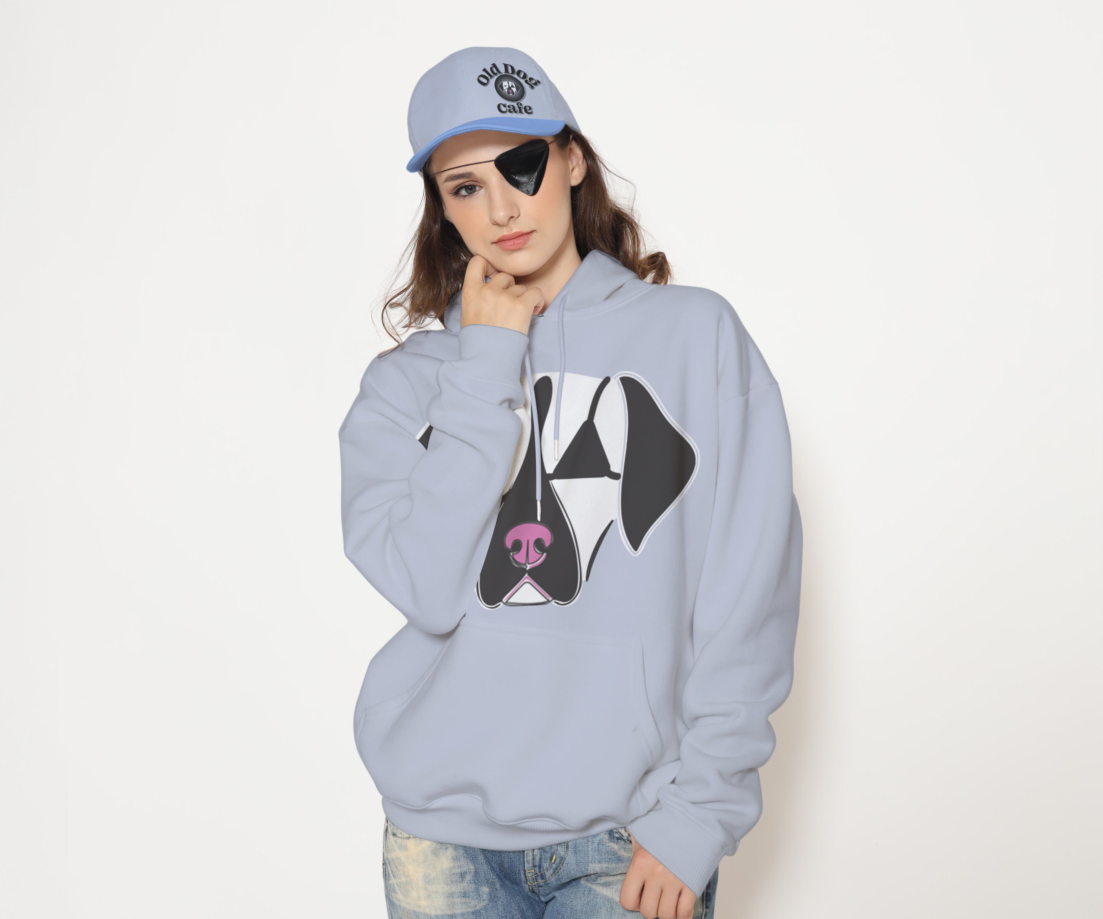 Old Dog Cafe - Women's hoodie and baseball cap mockup
