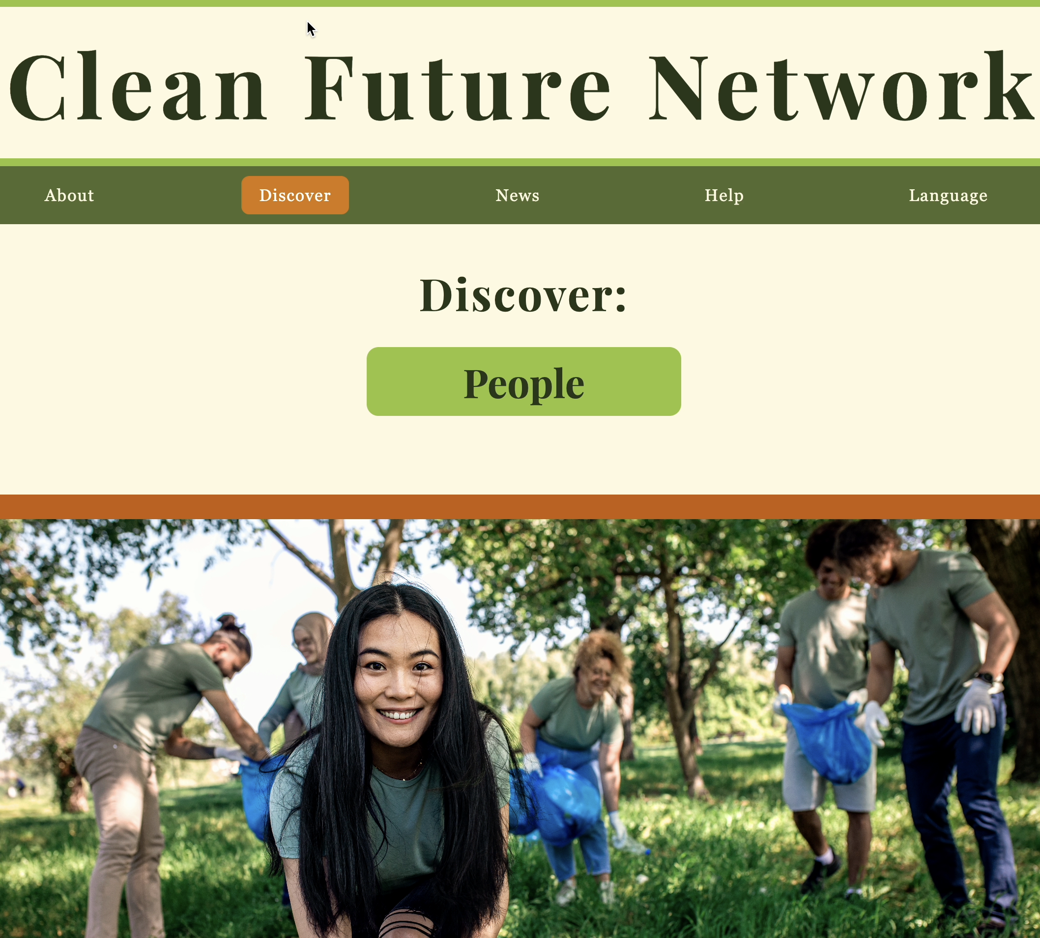 Clean Future Network - Discover Page