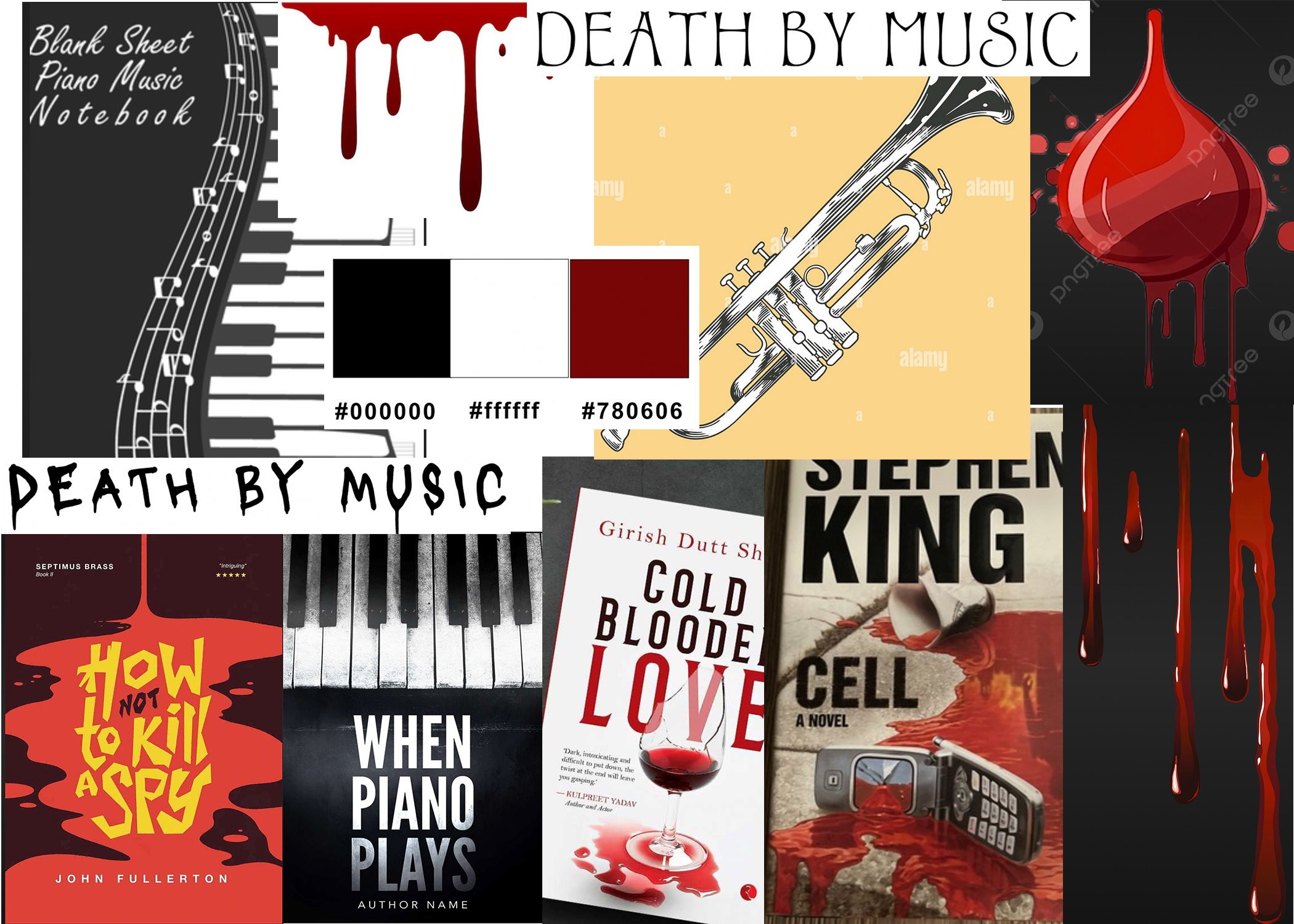 Death by Music - Book Cover Moodboard