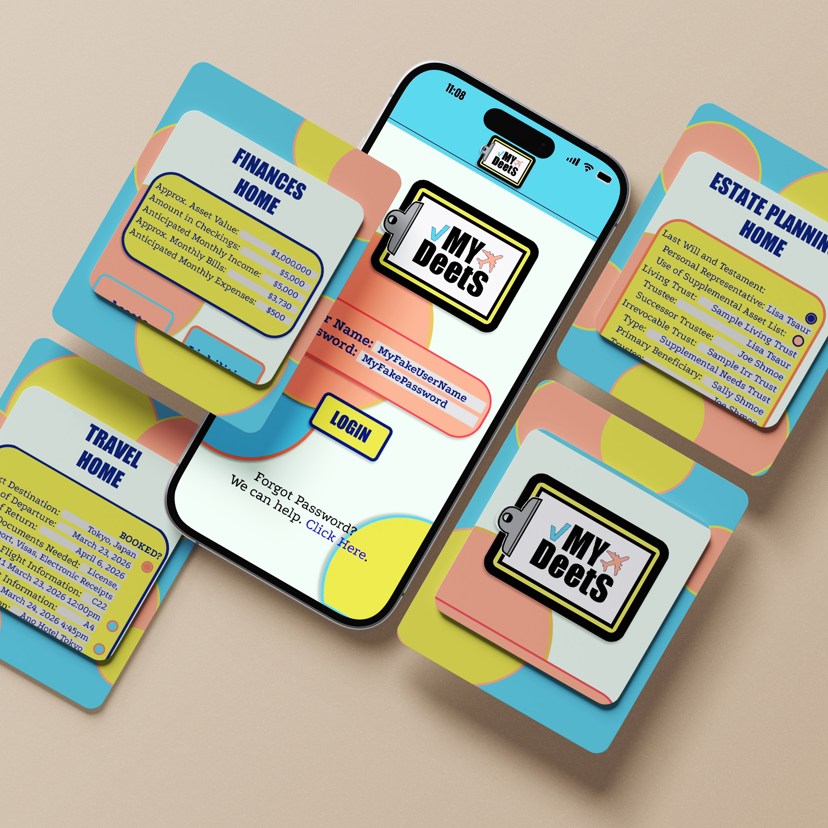 My Deets - Phone App Mockup