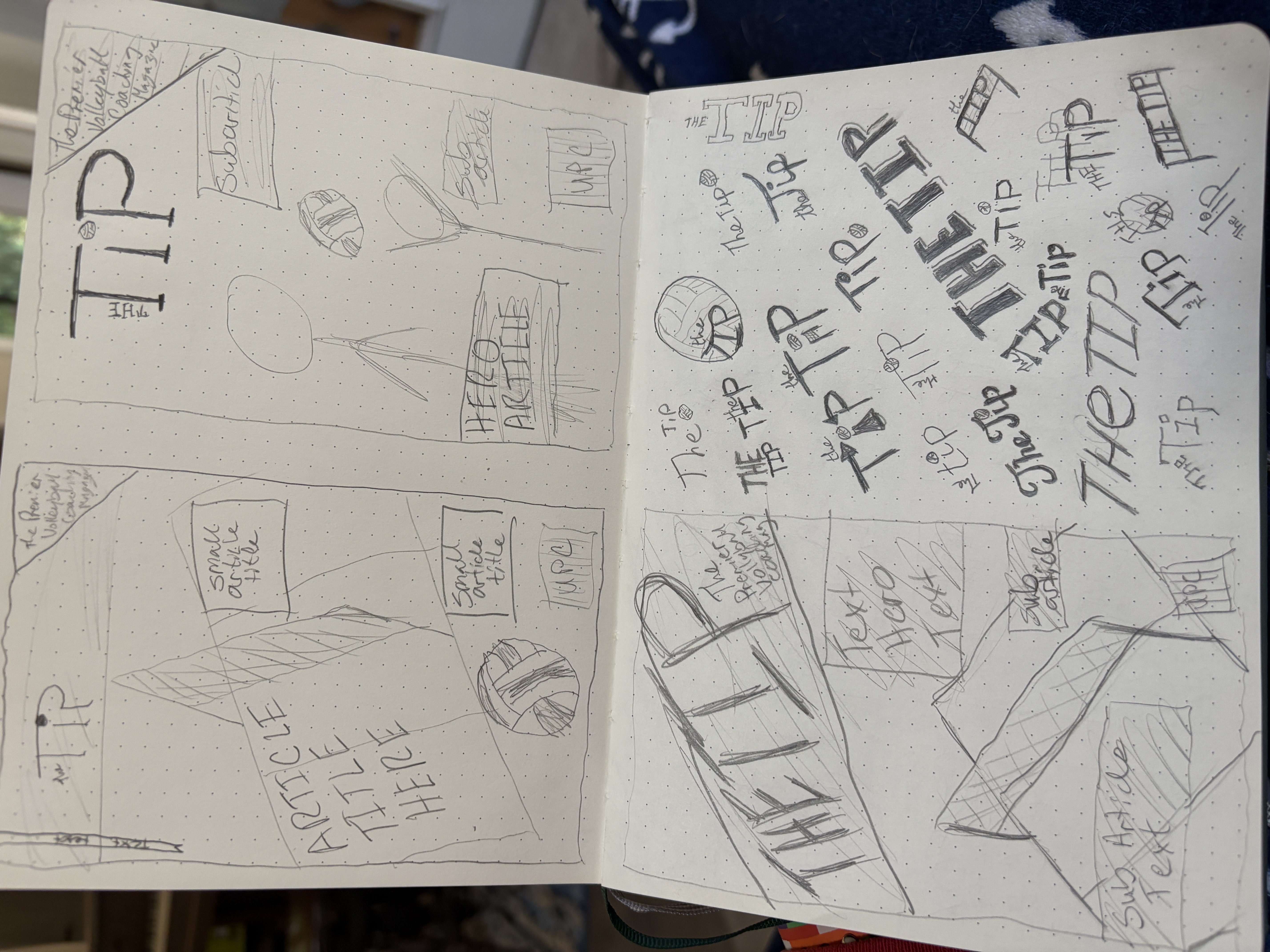 The Tip - Premier Volleyball Magazine - Initial Sketch Ideas