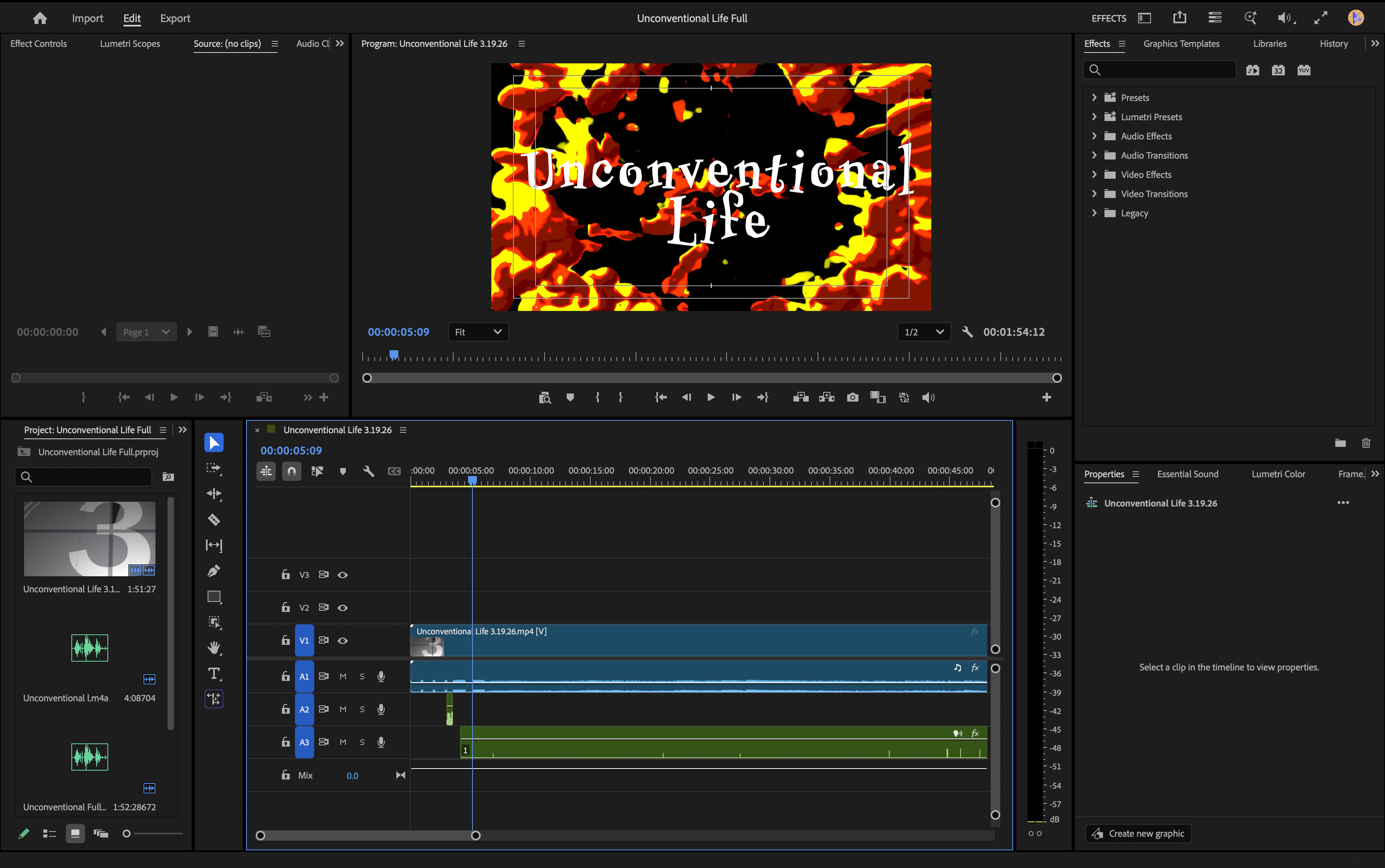 Unconventional Life - Premiere Pro Screenshot