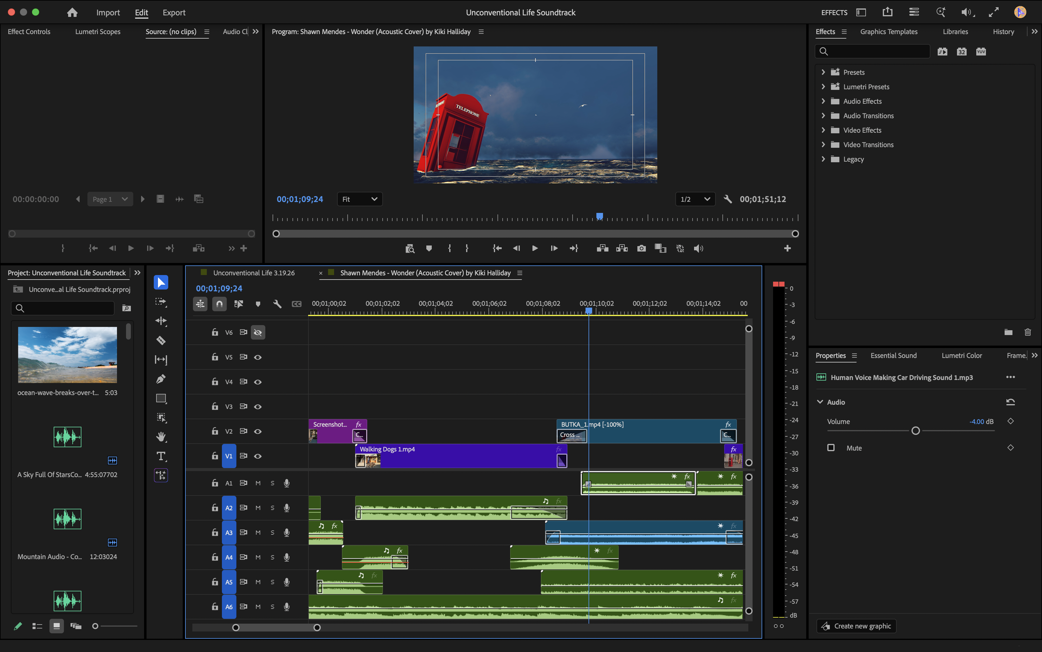 Unconventional Life - Premiere Pro Soundtrack File Screenshot