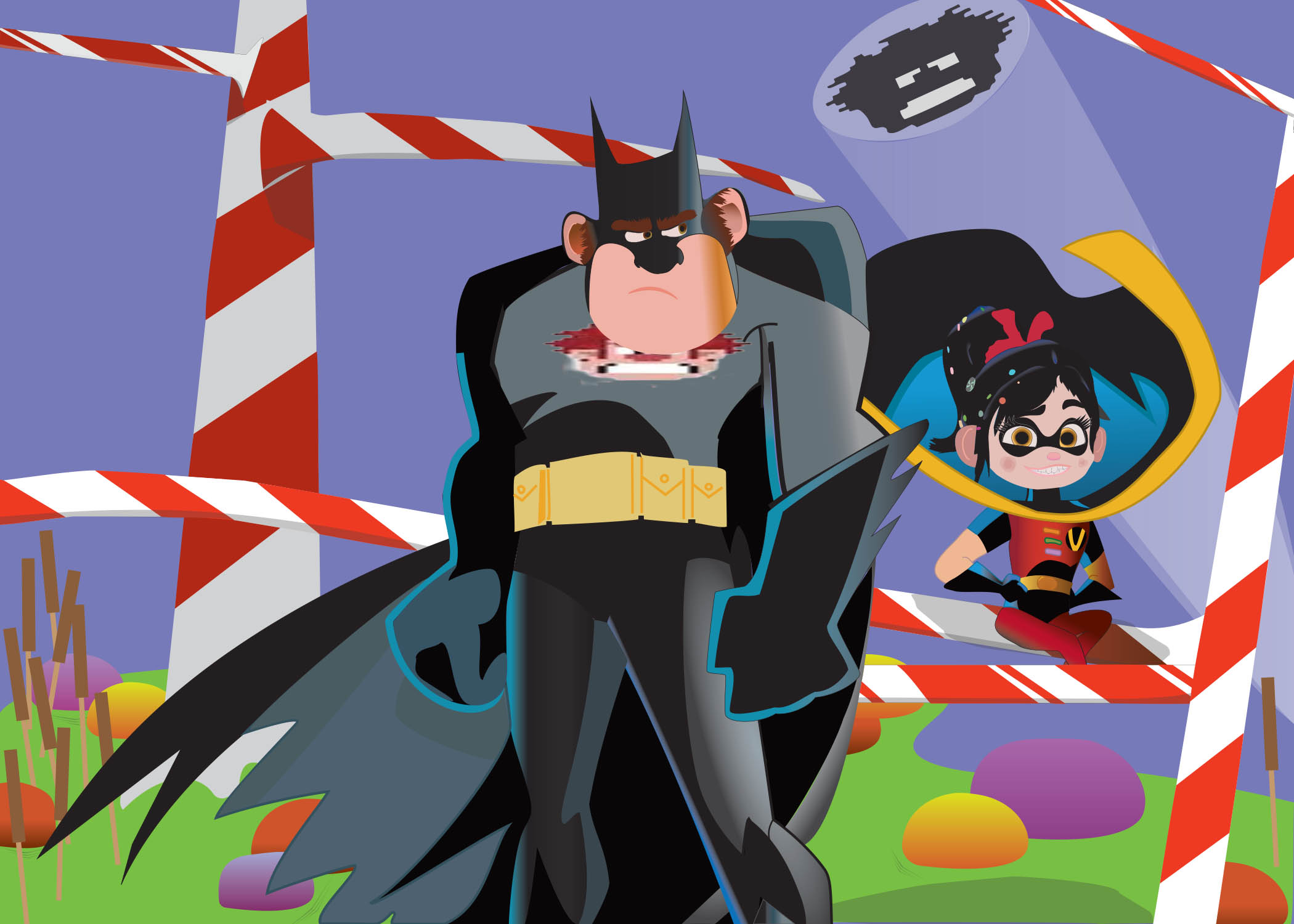 Ralph and Vanellope as Batralph and Vanobin