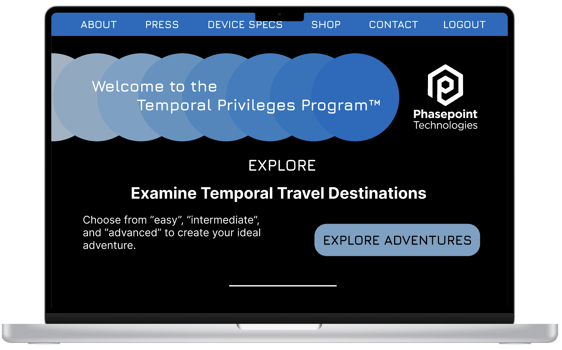 Phasepoint Technologies Temporal Privileges Program page