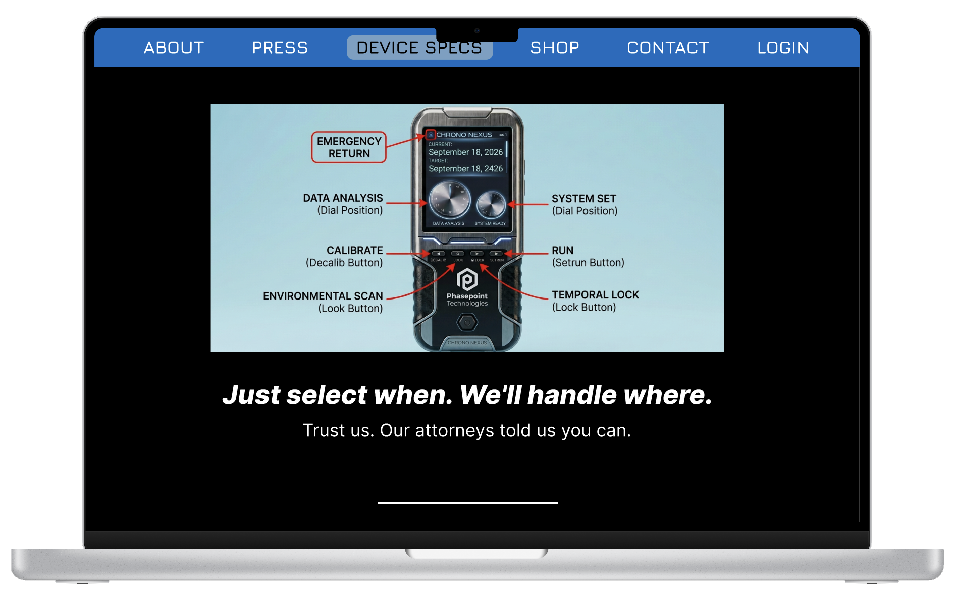 Chrono Nexus Device Specifications Page