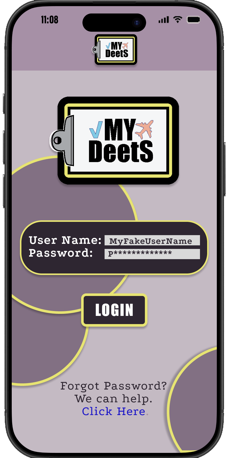 My Deets mobile app opening screen
