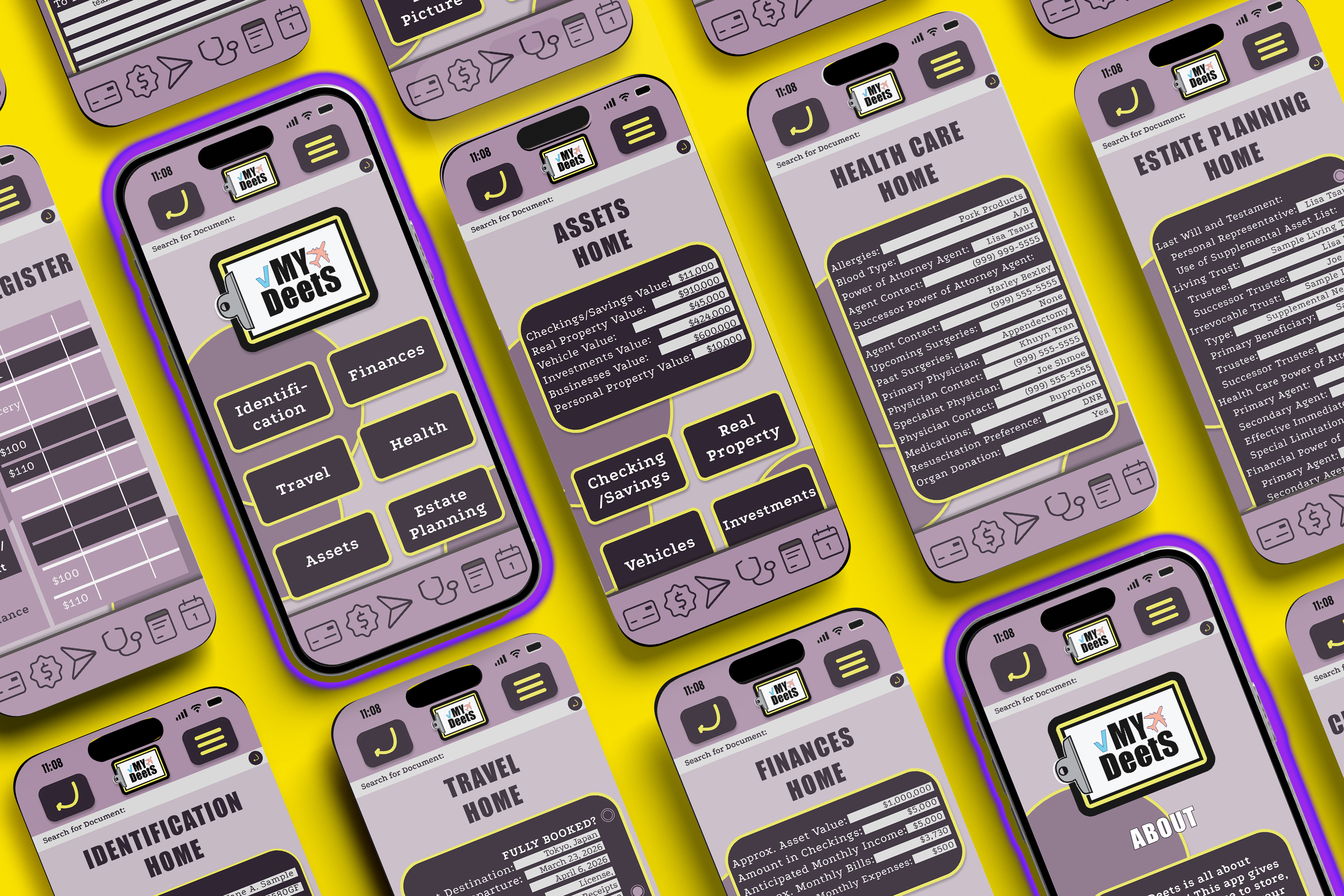 My Deets - Phone App Mockup